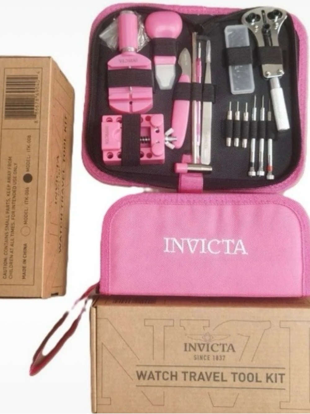 Invicta Travel Watch Repair Tool Kit Pink/White (ITK-008)#1036